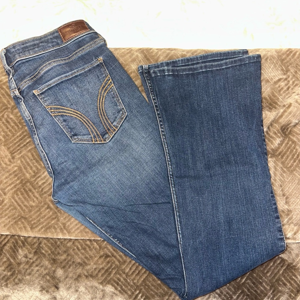 Hollister Blue Boot Cut Jeans with Contrast Stitching